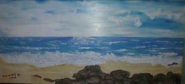 Malerei mit dem Titel "Alger Plage  5eme" von Halim Guerrab, Original-Kunstwerk, Acryl