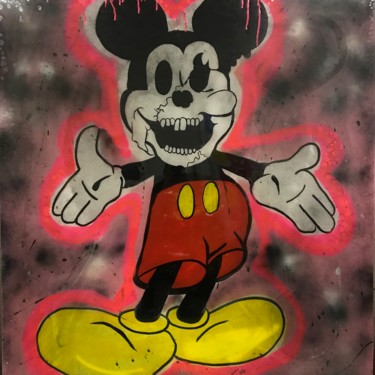 Pintura intitulada "Dead Mickey Mouse" por Art_abc_colours, Obras de arte originais, Tinta spray