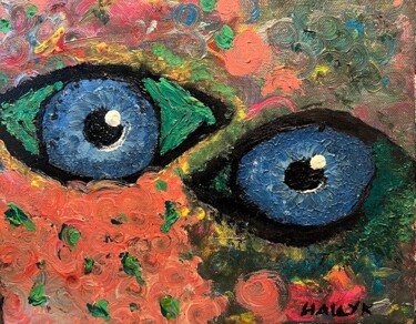 Painting titled "Doble Eyes" by Hallyk Cantuario, Original Artwork, Oil