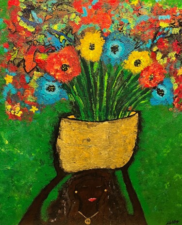 Pintura titulada "Mari Flor" por Hallyk Cantuario, Obra de arte original, Acrílico