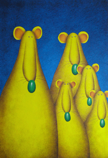 Картина под названием "Everyone say cheese" - Greg Halsey, Подлинное произведение искусства