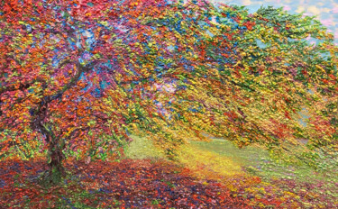 Peinture intitulée "Arbor Of Light" par Kenneth Halvorsen, Œuvre d'art originale, Huile Monté sur Châssis en bois