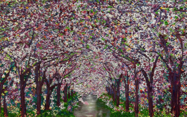 绘画 标题为“Spring Serenity” 由Kenneth Halvorsen, 原创艺术品, 油 安装在木质担架架上