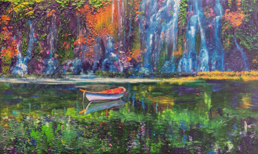 Pintura titulada "Whispering Waters" por Kenneth Halvorsen, Obra de arte original, Oleo Montado en Bastidor de camilla de ma…