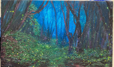 Painting titled "The Forest's Secret" by Kenneth Halvorsen, Original Artwork, Oil Mounted on Wood Stretcher frame