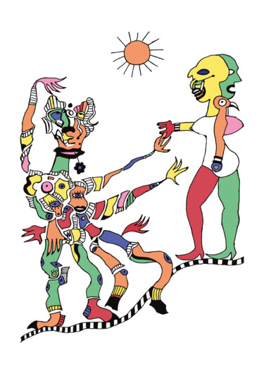 Digitale Kunst getiteld "Deux danseurs" door Hamti, Origineel Kunstwerk, 2D Digital Work