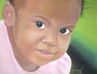 Peinture intitulée "fillette du Hondura…" par Les Pastels De Julie, Œuvre d'art originale, Pastel