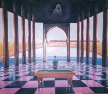 Peinture intitulée "Le joueur." par Sid-Ahmed Hamdad, Œuvre d'art originale, Autre