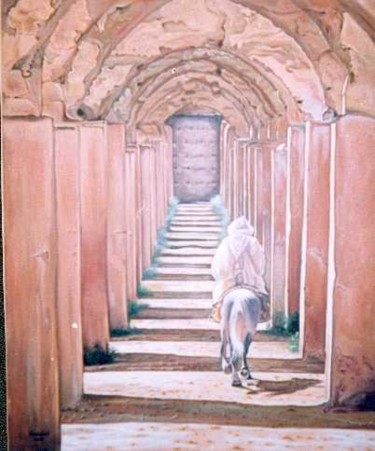 Painting titled "Le cavalier dans la…" by Sid-Ahmed Hamdad, Original Artwork, Other