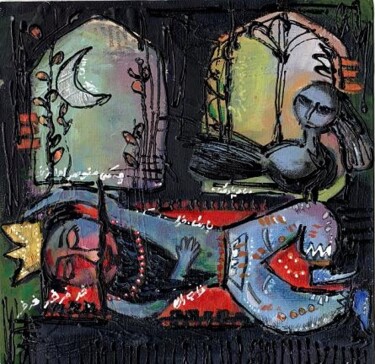 Painting titled "Illustration" by Hamed Mashmouli Kutenaei, Original Artwork, Oil