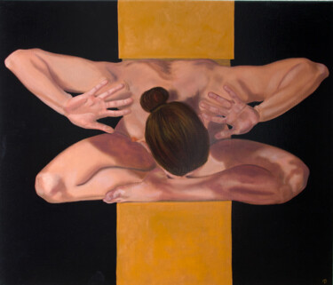 Peinture intitulée "Caryatid/freedom!" par Danielle Hameleers, Œuvre d'art originale, Huile Monté sur Châssis en bois