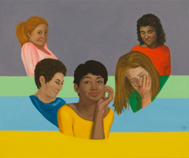 Картина под названием "Joy" - Danielle Hameleers, Подлинное произведение искусства, Масло Установлен на Деревянная рама для…