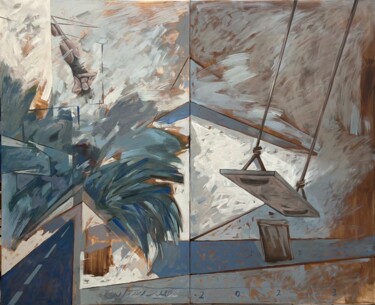Malerei mit dem Titel "Detour road" von Hamid Dastgerdi, Original-Kunstwerk, Öl