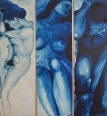 Картина под названием "Triptychon: The BEL…" - Hamid Valentin Esmann, Подлинное произведение искусства, Масло