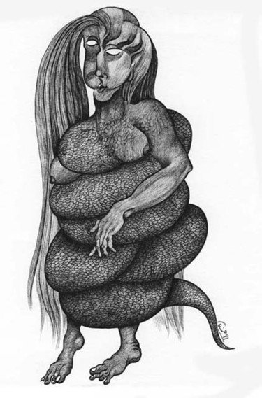 Drawing titled "Lilith" by Hamid Fam, Original Artwork, Other