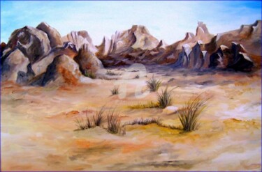 Peinture intitulée "desert" par Hamid Kadri, Œuvre d'art originale, Huile