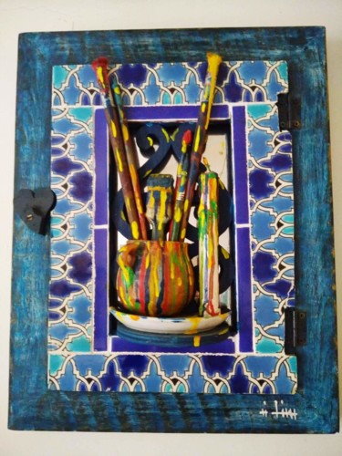 Painting titled "The painter" by Hammadi Snene, Original Artwork, Acrylic