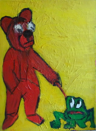 Painting titled "Der Bär und sein Fr…" by Dieter Hamm, Original Artwork