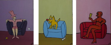Pittura intitolato "Sofa-Triptychon" da Dieter Hamm, Opera d'arte originale