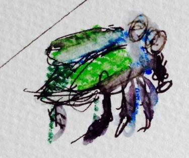 Dessin intitulée "Fliege" par Dieter Hamm, Œuvre d'art originale
