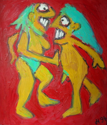 Painting titled "Du Nicht!" by Dieter Hamm, Original Artwork