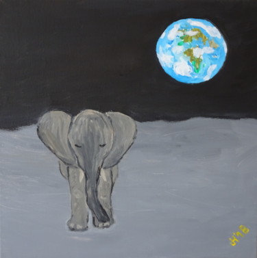 Peinture intitulée "La Solitude d'un Él…" par Dieter Hamm, Œuvre d'art originale