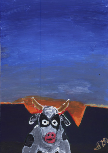 Painting titled "Die Morgenkuh" by Dieter Hamm, Original Artwork, Acrylic