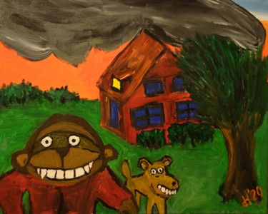 Painting titled "Doomsday Eve was mi…" by Dieter Hamm, Original Artwork, Acrylic