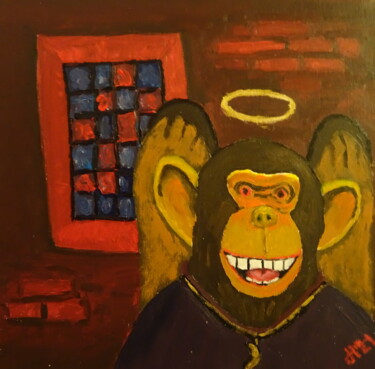 Painting titled "Der Engel" by Dieter Hamm, Original Artwork, Acrylic