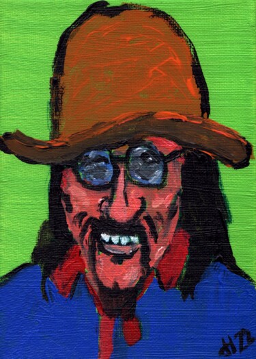 Painting titled "Les Claypool" by Dieter Hamm, Original Artwork, Acrylic