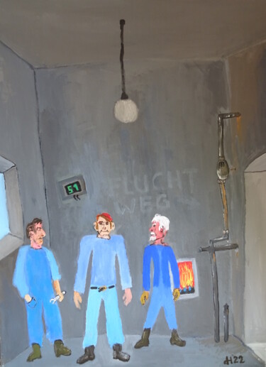 Malerei mit dem Titel "Work in Progress" von Dieter Hamm, Original-Kunstwerk, Acryl