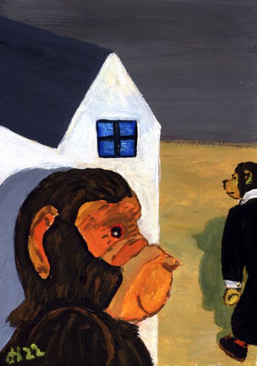Peinture intitulée "Ferien-Tag" par Dieter Hamm, Œuvre d'art originale, Acrylique