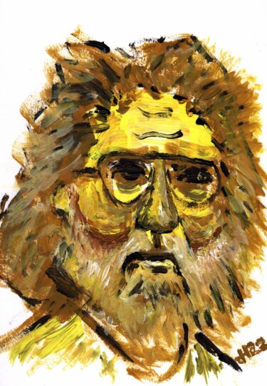 Painting titled "Jerry Garcia" by Dieter Hamm, Original Artwork, Acrylic