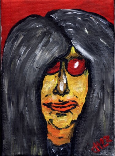 Painting titled "Joey Ramone" by Dieter Hamm, Original Artwork, Acrylic
