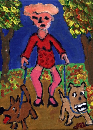 Schilderij getiteld "Herbstspaziergang m…" door Dieter Hamm, Origineel Kunstwerk, Acryl