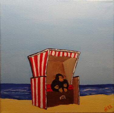 Картина под названием "On the Beach" - Dieter Hamm, Подлинное произведение искусства, Акрил