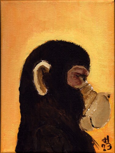 Картина под названием "Strenger Blick" - Dieter Hamm, Подлинное произведение искусства, Акрил