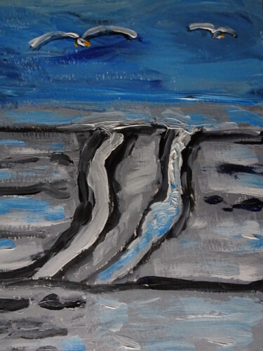 Malerei mit dem Titel "Wattenmeer I" von Dieter Hamm, Original-Kunstwerk, Acryl