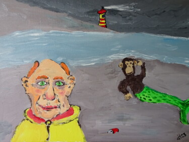 Painting titled "Gary und Monzi: Fer…" by Dieter Hamm, Original Artwork, Acrylic