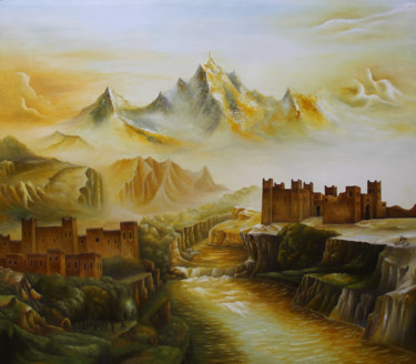 Pintura intitulada "Les couleurs de la…" por Hamza Rhani, Obras de arte originais, Óleo