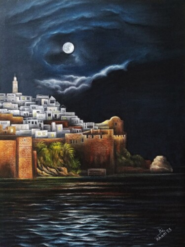 Schilderij getiteld "Oudaya du Rabat par…" door Hamza Rhani, Origineel Kunstwerk, Olie