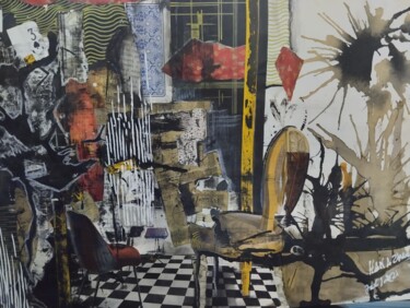 Collages intitolato "Le salon de souveni…" da Hana Zheni, Opera d'arte originale, Collages