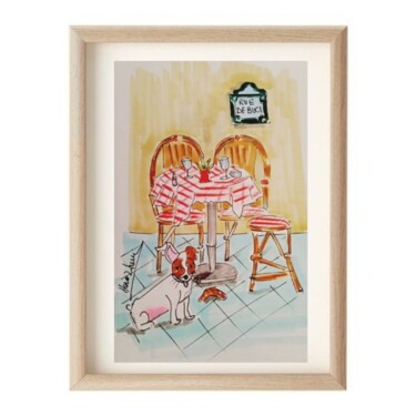 Dessin intitulée "café des amoureux" par Hana Zheni, Œuvre d'art originale, Marqueur