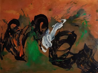 Peinture intitulée "le ravissement exta…" par Hanae Eloudghyry, Œuvre d'art originale, Acrylique