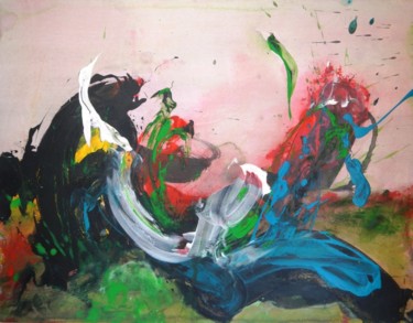 Peinture intitulée "L'ardeur affective" par Hanae Eloudghyry, Œuvre d'art originale, Acrylique