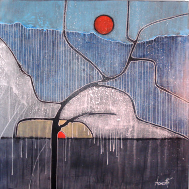 "Arbre bleu" başlıklı Tablo Gilles Hancotte tarafından, Orijinal sanat, Akrilik