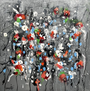 Painting titled "Fleurettes" by Gilles Hancotte, Original Artwork, Acrylic