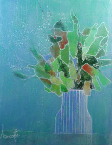 Painting titled "bouquet-de-fleurs-1…" by Gilles Hancotte, Original Artwork, Acrylic