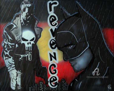 Painting titled "Revenge" by Handfabdream, Original Artwork, Acrylic Mounted on Wood Stretcher frame
