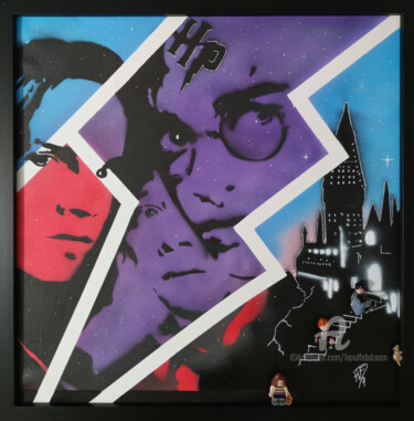 Painting titled "Harry poptter 2" by Handfabdream, Original Artwork, Acrylic Mounted on Wood Panel